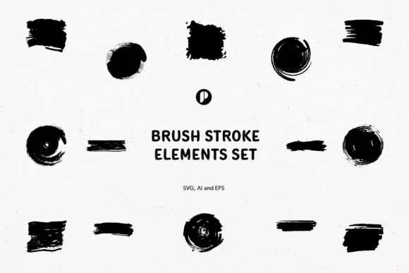 Brush Stroke Elements Set