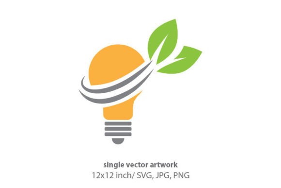 Bulb with Leaf: Graphics and Icons for Creative Branding