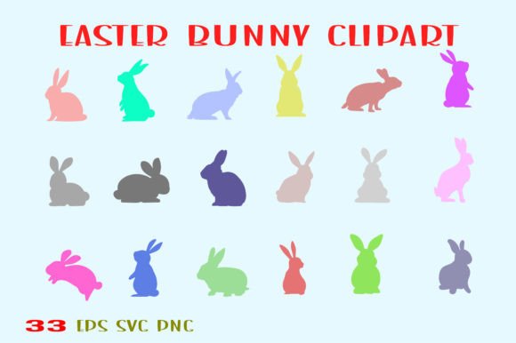 Easter Bunny Silhouette Graphics