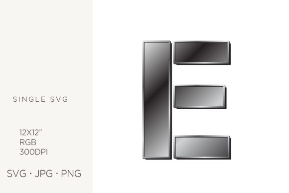 Industrial Silver Initialial Letter E: Graphics and Icons for Modern Design