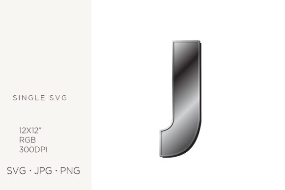 Industrial Silver Initialial Letter J Graphics and Icons