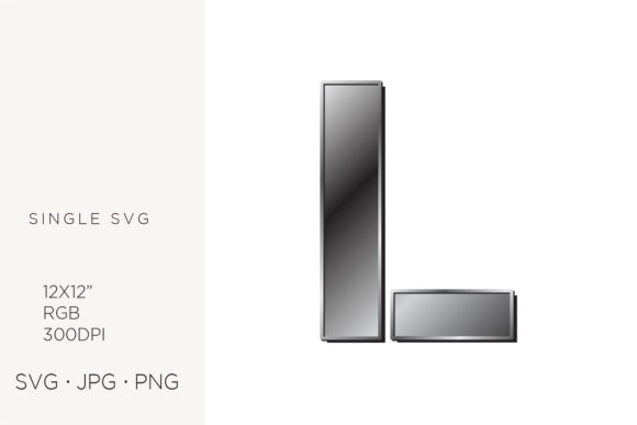 Industrial Silver Initialial Letter L Graphics and Icons