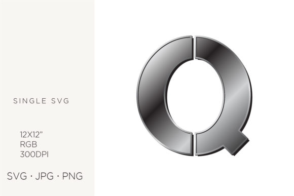 Industrial Silver Initialial Letter Q: Graphics and Icons for Modern Design