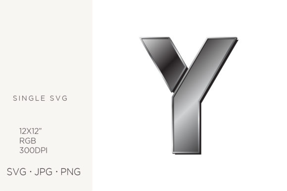 Industrial Silver Initialial Letter Y Graphics and Icons