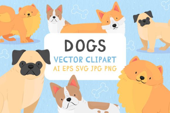 Small Dog Breeds Clipart: Graphics for Handmade Creations