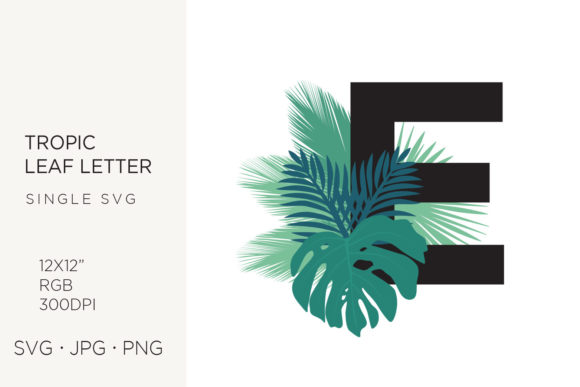 Tropic Leaves, Palm Leaf Letter E