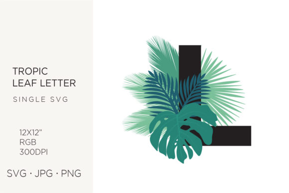 Tropic Leaves, Palm Leaf Letter L