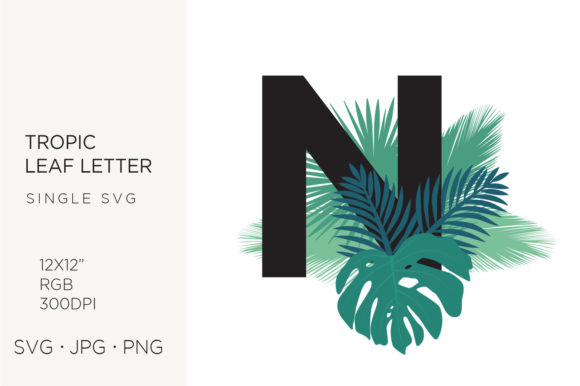 Tropic Leaves, Palm Leaf Letter N